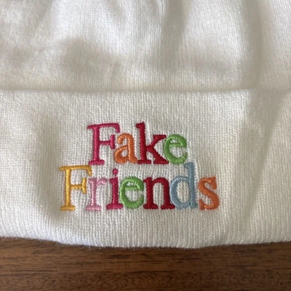Kith “Fake Friends” Beanie white one size fits all - Picture 4 of 4